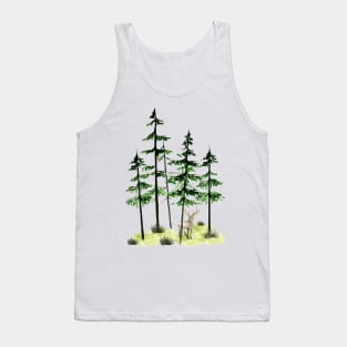 Watercolor forest Tank Top